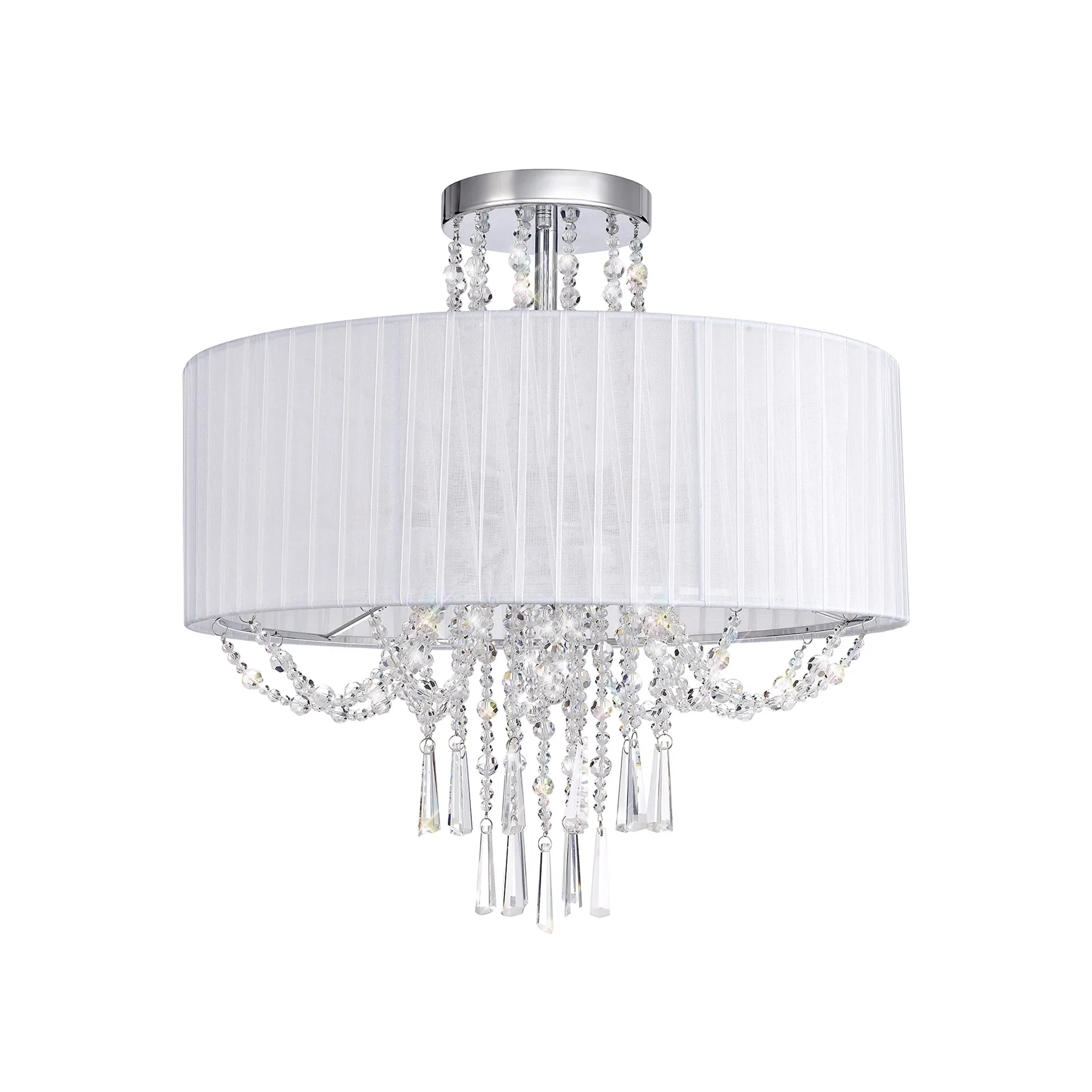 Freida Semi Flush Ceiling 6 Light IL31747  Diyas Freida Polished Chrome-White
